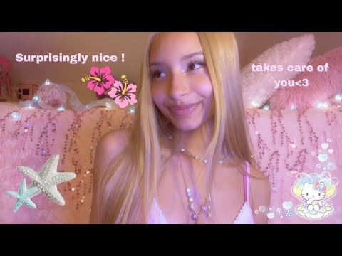 ASMR | Popular girl takes care of you at the beach !🐬🏝️ ~personal attention, layered sounds~￼