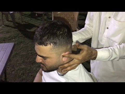 Classical Street Barber Head,Neck & Ear Cracking Massage on the Roadside 💈