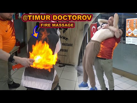 @timurdoctorovlive4602  OILY BACK FIRE MASSAGE + LOUD CRACK + Asmr waist, gripes, neck, elbow massage