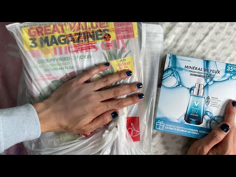 ASMR Haul Whispered (Soft Spoken) - Crinkly, Scratching & Tapping