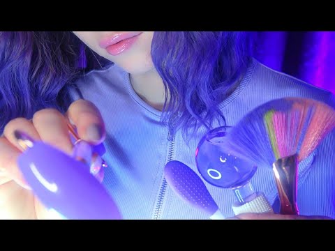 ASMR Facial Treatment for Your Sleep (Whispering, Calming Face Cleaning, Skin Care, Face Brushing)