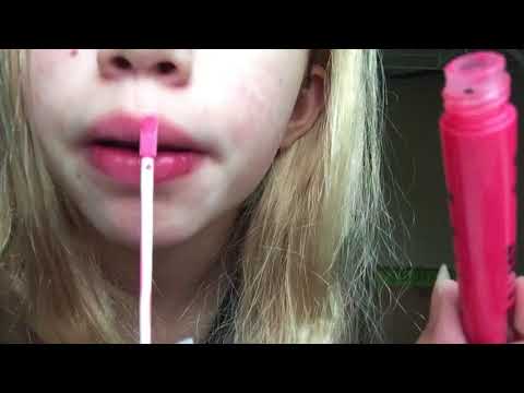 ASMR Lip Gloss Application + Rain