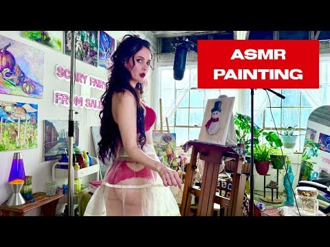 How to Paint a Snowman ASMR Art Tutorial ☃️