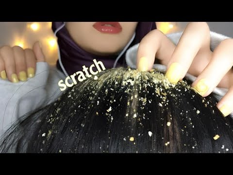 ASMR- Most Satisfying Dandruff Removal With Back Scratching &Scalp Check (fast) ✨💆🏻‍♀️