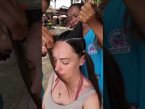Dos mujeres filipinas me hacen trenzas playeras #beach #hairstyle #hair #travel #short