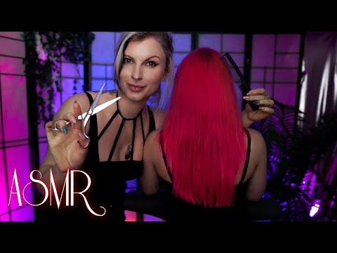 ASMR Real hair, scissor snips water spray cut on @Candy Valentina