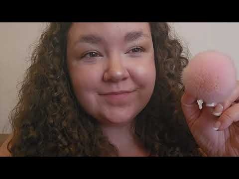 ASMR Brushing and Tracing Your Face - Soft Spoken Whispers