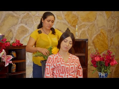 Esperanza's ASMR relaxation massage & energy healing with soft whispering sounds & fabric scratching