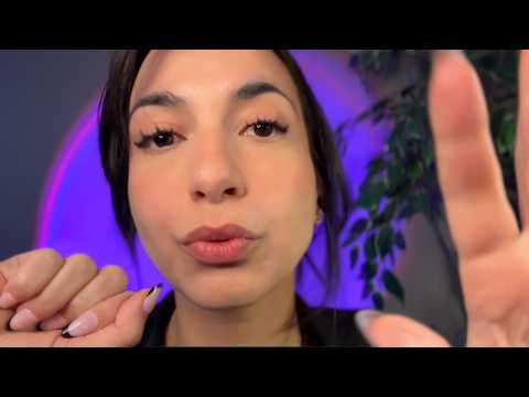 ASMR Tingly Clicky mouth sounds (tktk, pluck) & hand movements 😴