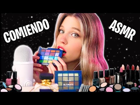 ASMR COMIENDO MI MAQUILLAJE 💄 Comestibles (Mouth Sounds)