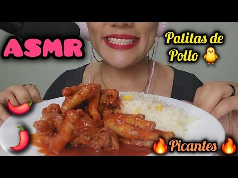 ASMR | MUKBANG | PATITAS DE POLLO PICANTES | SPICY CHICKEN FEET #asmrsounds #mukbang 