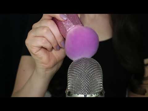 ASMR Relaxing Mic Brushing with a Big Fluffy Brush (No Talking)