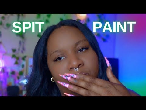 ASMR 💦EXPERT MOUTH SOUNDS | Spit Painting + chewing gum  ( HEAVY BREATHING + WET TINGLES )