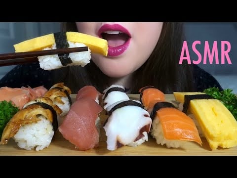 ASMR Sushi MUKBANG 🍣 [Eel, Tuna, Octopus, Salmon, Tamago] EXTREMELY Satisfying Eating Sounds