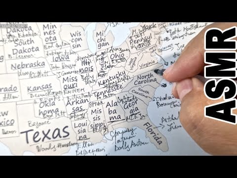ASMR: Most Famous Two Persons from Every U.S. State | ASMR Writing + Relaxing Triggers