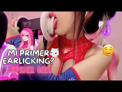 💖ASMR te duermes? MI PRIMER EARLICKING CON COSPLAY SPIDER GIRL TE HACE DORMIR 💖 #gamergirl