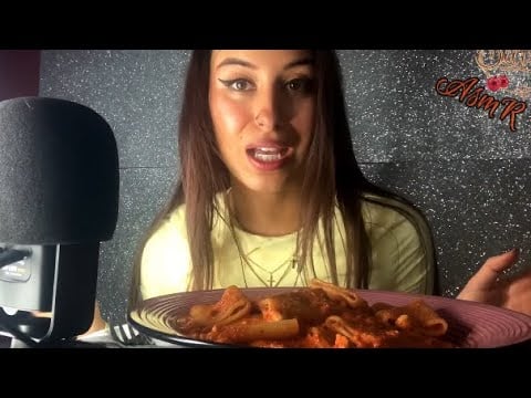 🇮🇹ASMR ITA• EATING SOUNDS , paccheri con SUGO e RICOTTA 🍝 #eatingsounds 