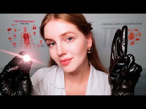 ASMR Cranial Nerve Exam. Face Touching. Glove Sounds. Doctor Roleplay