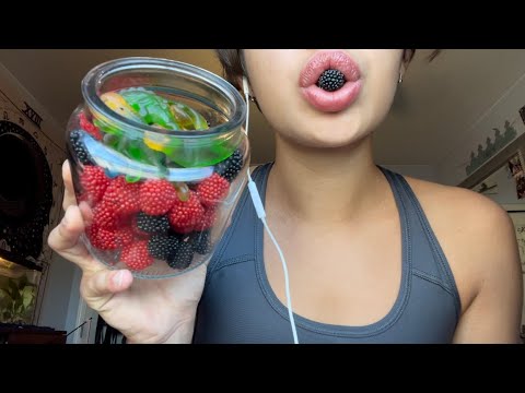 ASMR- HARIBO CANDY EATING: BERRIES&GUMMY DINOS