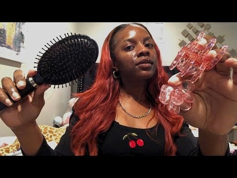 ASMR Relaxing Hairplay 💆🏽‍♀️💤 (scalp massage, hair clipping, hair brushing)