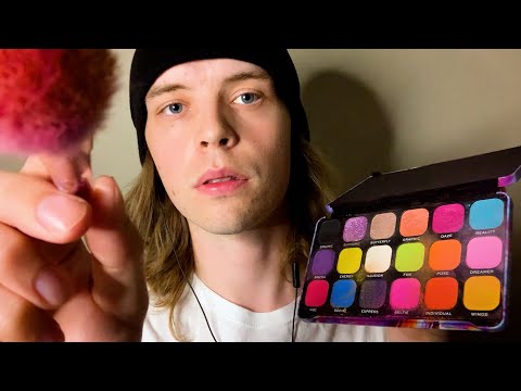 ASMR DOING YOUR MAKEUP ✨(personal attention, ear to ear, face brushing, whispering, roleplay)