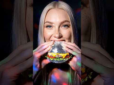 Disco Ball Burger ASMR 🍔🌈 | A Bite That Feels Like a Party