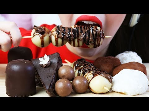 ASMR HONEYCOMB MOCHI, NUTELLA DUMPLINGS, MOUSSE Chocolate Cake (SOFT STICKY Eating Sounds)