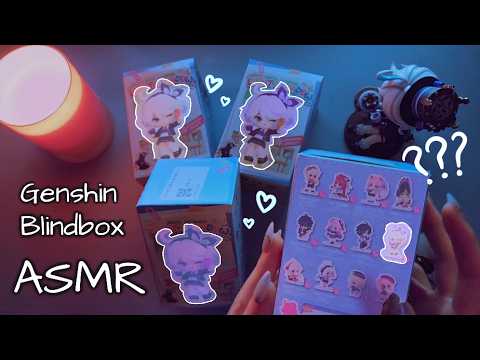 ASMR Opening 4 Genshin Blindboxes ✨ Whispers, Tapping, Unboxing