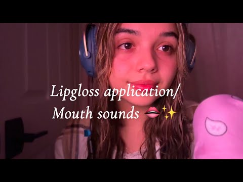 ASMR lipgloss application & mouth sounds💋