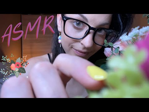 ASMR Close to Camera Triggers | Flower Touching-Massaging, Lens Poking (lofi crinkles+visuals)💐