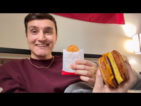 ASMR Eating McDonald’s Breakfast in Bed 🛌💤 (Mukbang)