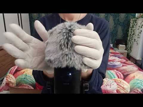 ASMR Pure Tingles:  White  Gloves &  Fluffy Mic (No Talking)