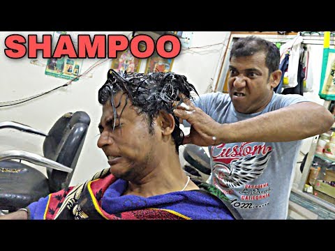 Hair wash with shampoo by Asim Barber | head massage by Asim barber