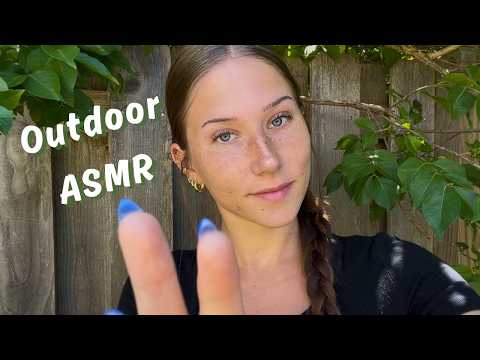ASMR Outdoor Triggers 🌿 RELAXING Nature Sounds, Clicky Whispering, Hand Movements & Relaxation