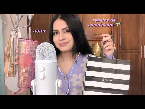 ASMR | abriendo mis regalos de cumpleaños 🍰🧚🏼‍♂️ #asmr #asmrespañol