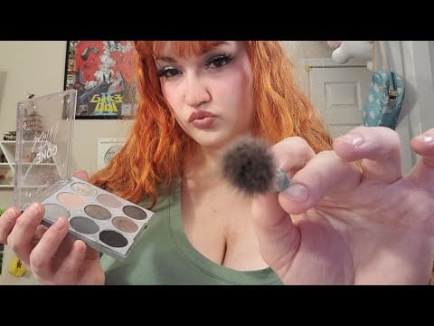 ASMR Casually Doing Your Makeup and Yapping (+Storm Sounds)