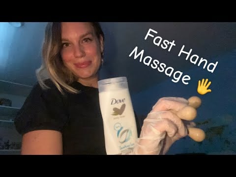 [ASMR] Fast & Aggressive Hand Massage With Latex Gloves,Coconut Lotion And A Wooden Tool