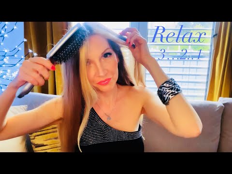 ASMR Relaxing Trigger Words | Hair Brushing | Softly Spoken | Music