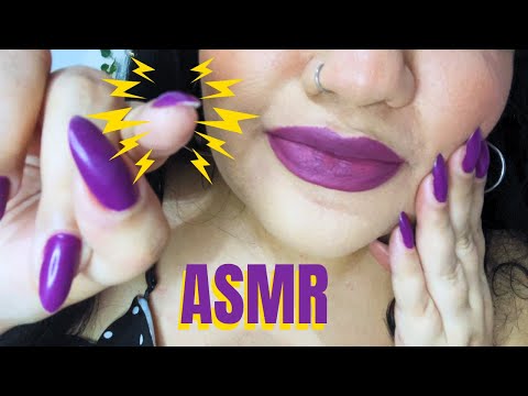 ASMR 💜 Tocando na TELA! Sons de boca, sussurros e sons de unhas, para te relaxar e te fazer dormir