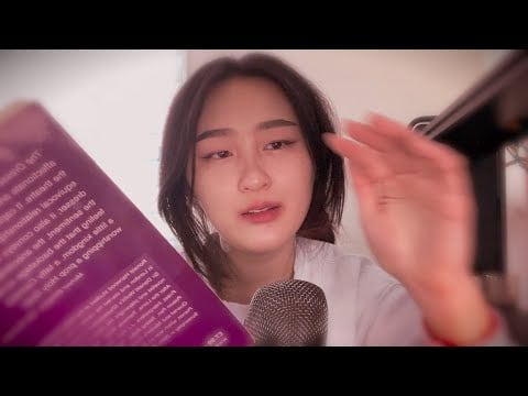 ASMR ✌🏻 inaudible whisper reading to you with hand movements