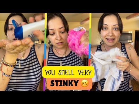 ASMR Mom gives you a bath you’re DIRTY AND STINKY 🥴