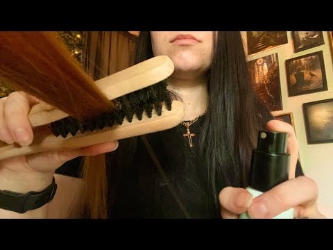ASMR Post Event Unwind | Spring Formal Series Pt 6 (hair, brushing, fabric, spray, soft spoken)