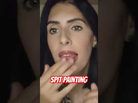 Spit paint 🖌️#asmr #spitpainting #asmrvideo #mouthsounds #shorts