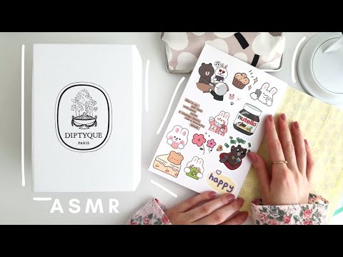 ASMR suomi | Bujoilu, söpöt tarrat esittely| Bullet Journal Decoration with cute stickers asmr