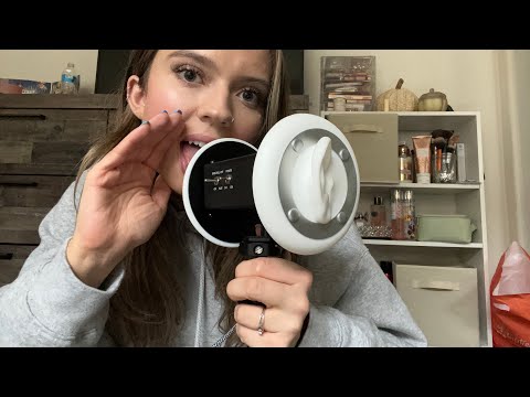 ASMR| 3DIO- INAUDIBLE WHISPERING AND EAR LlCKS AND BITING-TAPPING ON RANDOM ITEMS