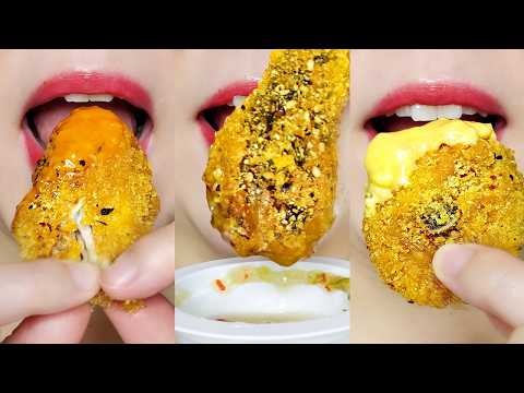 ASMR 🍗✨Crispy Chicken & Bburinkle & Cheese Ball 크크크 & 뿌링클 치킨, 치즈볼 먹방 Eating Sounds