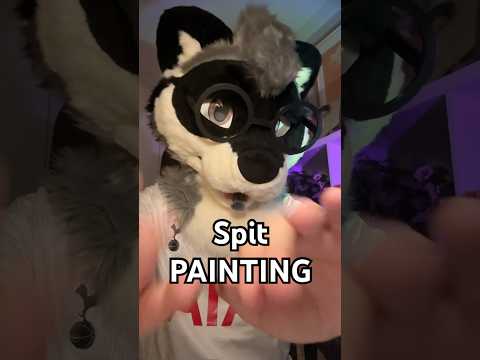 some spit painting and finger flutters #asmr #furry