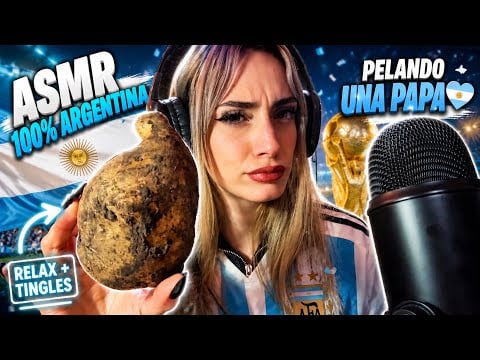 ASMR Mundial ARGENTINA🇦🇷 pelando y cortando papa 🥔 