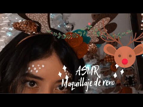 ASMR/ Maquillándome de reno🦌🎄/ Sonidos relajantes/ ASMR en español/ Andrea ASMR 🦋