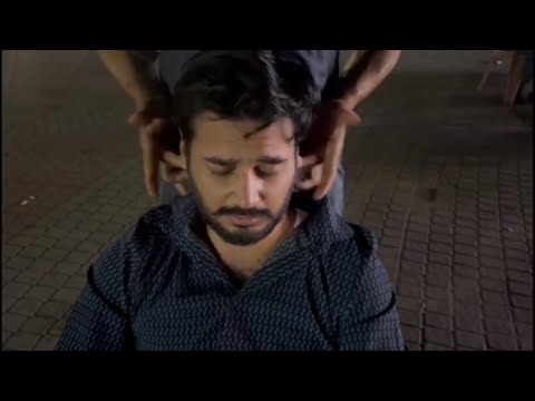 Head,Neck & Ear Massage by local street barber at roadside ASMR Compilation Video |Neck Cracking|